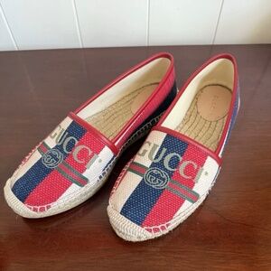 Gucci Espadrilles Red and Blue Striped Shoes